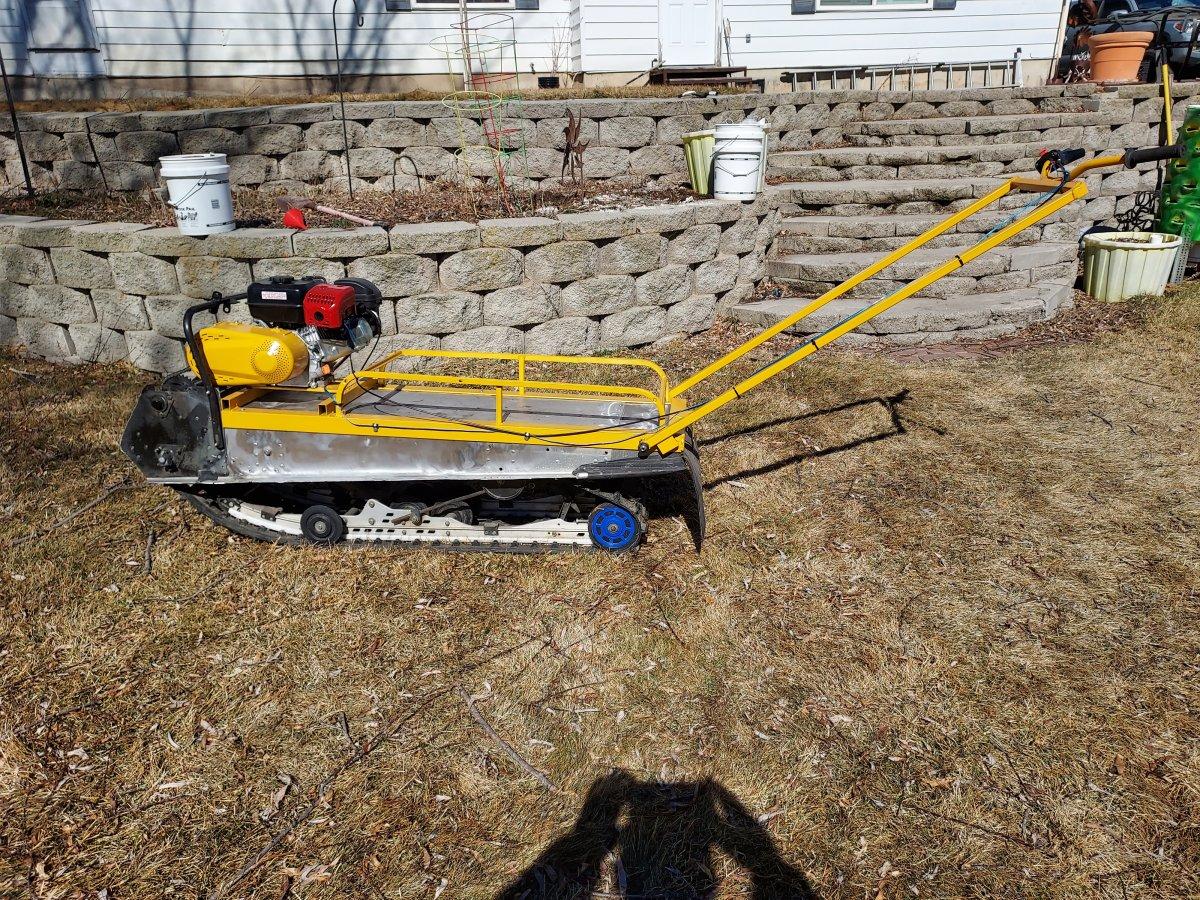 Track Shark - Homemade Motorized Tracked Fishing Sled 